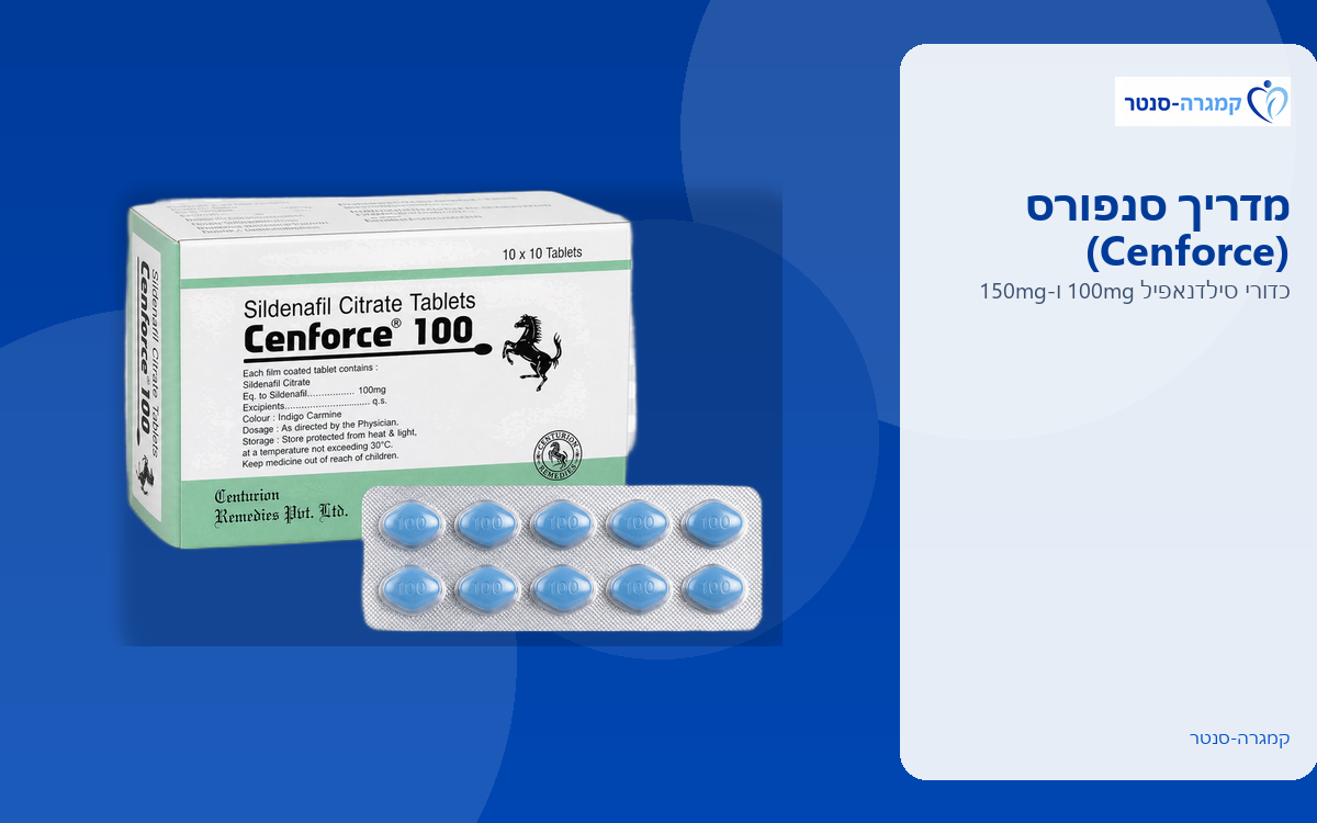 מדריך סנפורס (Cenforce) — כדורי סילדנאפיל 100mg ו-150mg